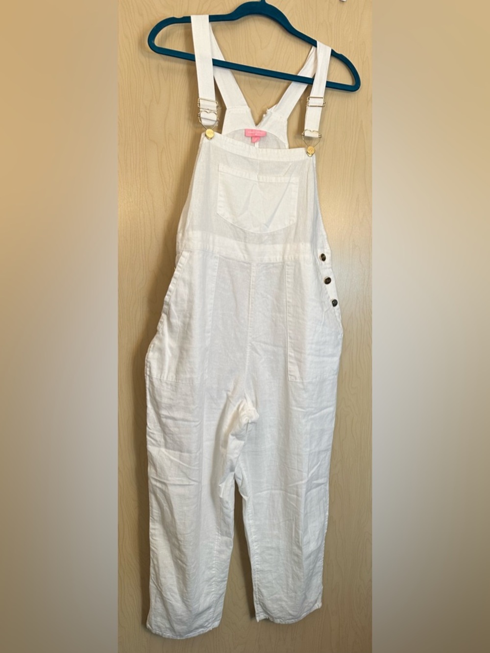Stoney Clover Lane White Linen Overalls